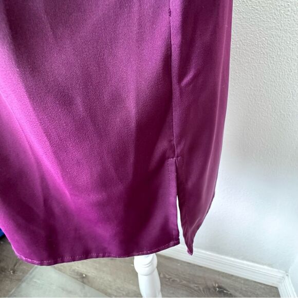 Susan Graver Button Down Blouse  Plum Long Sleeve  SZ XS - Picture 8 of 10